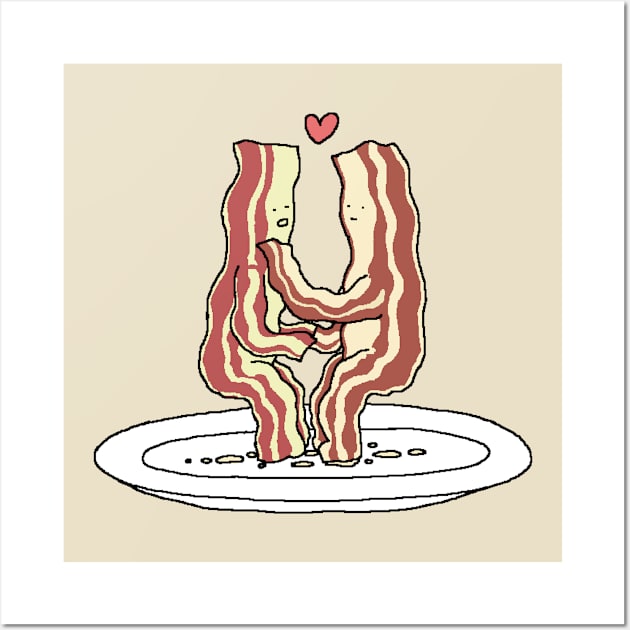 Bacon loving each other Wall Art by Master Tingus store